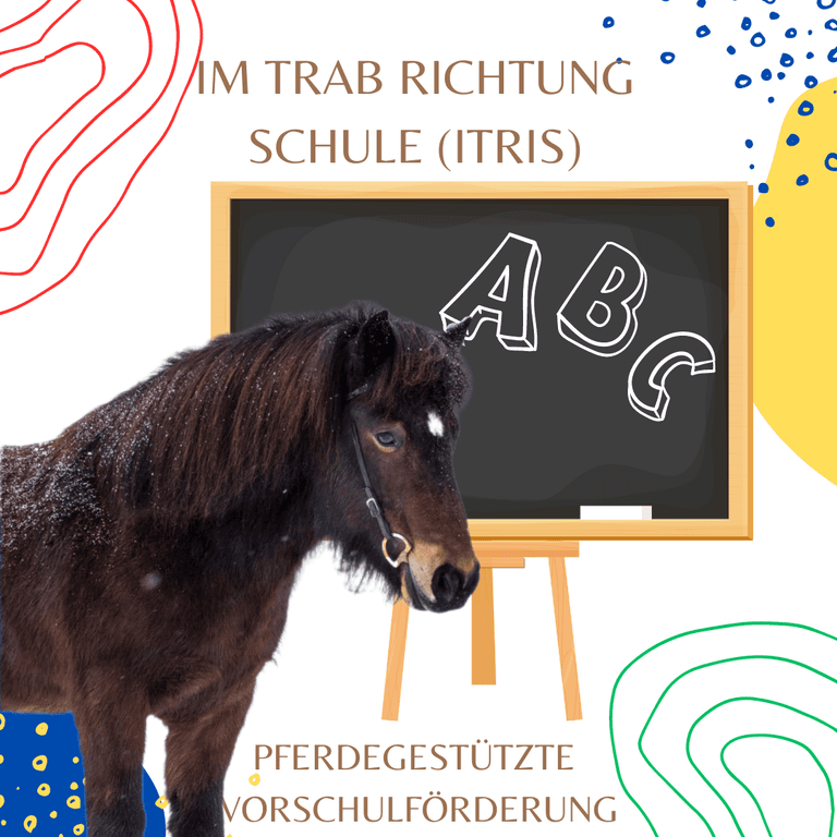 Spielerisches Lernen eines Kindes mit dem Pferd